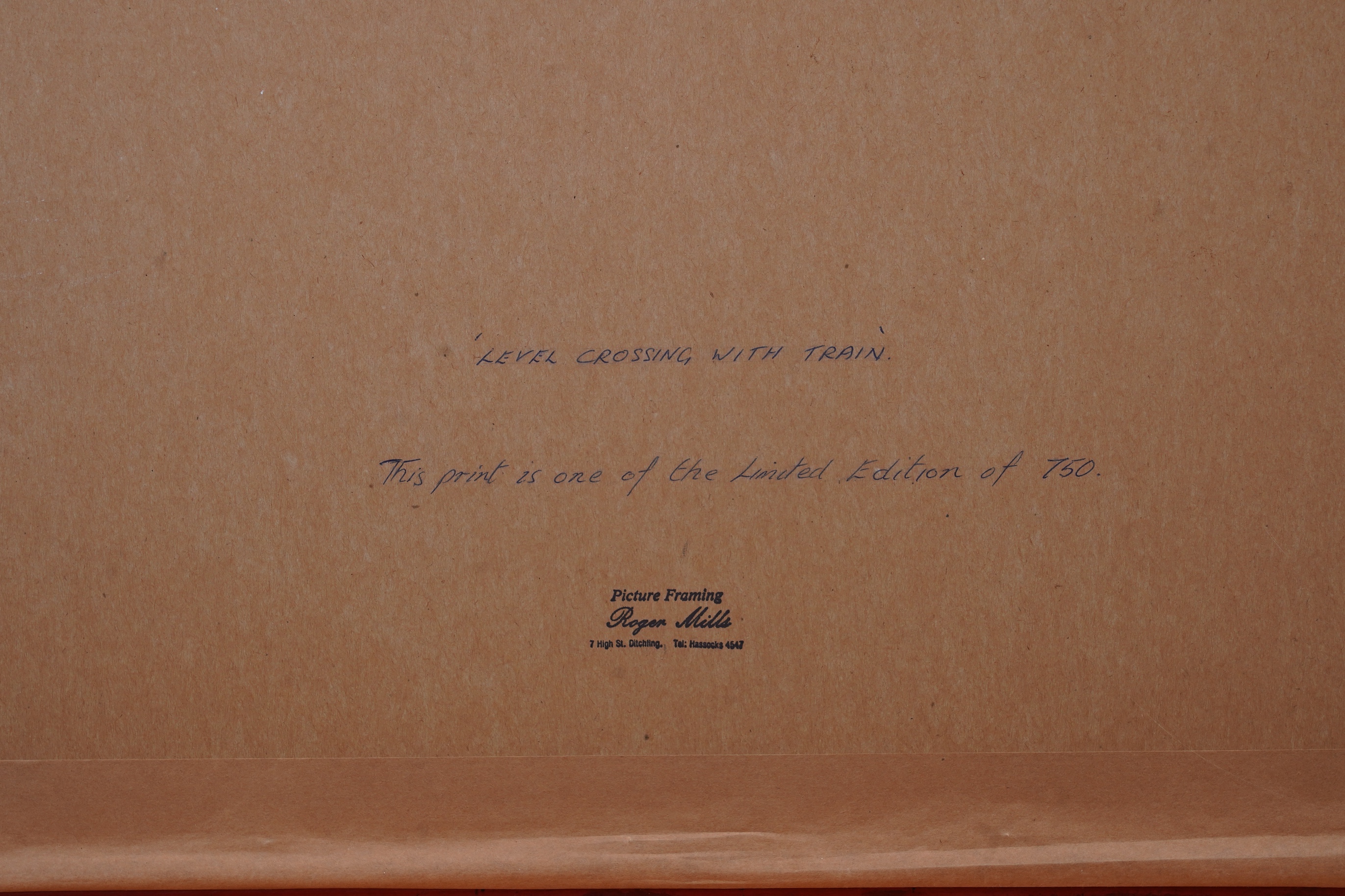 Laurence Stephen Lowry RBA, RA, 1887-1976, 'Level Crossing with Train'